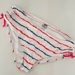 New Old Navy Red and Blue Striped Bikini Bottom Size Small Never WOrn